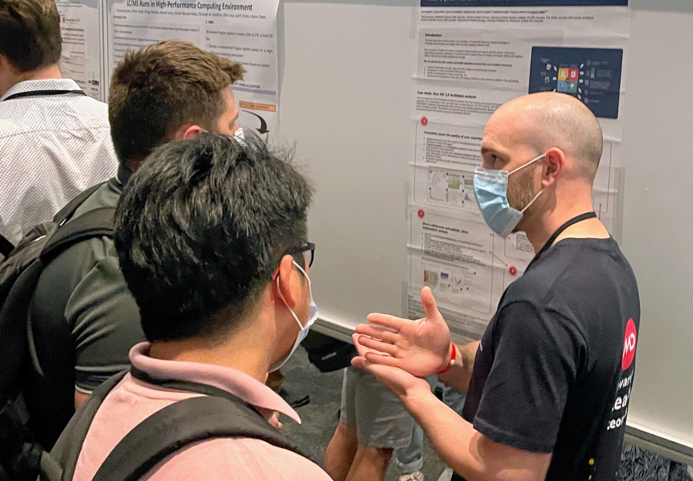 Dr Andrew Webb presenting at a Mass Dynamics poster session