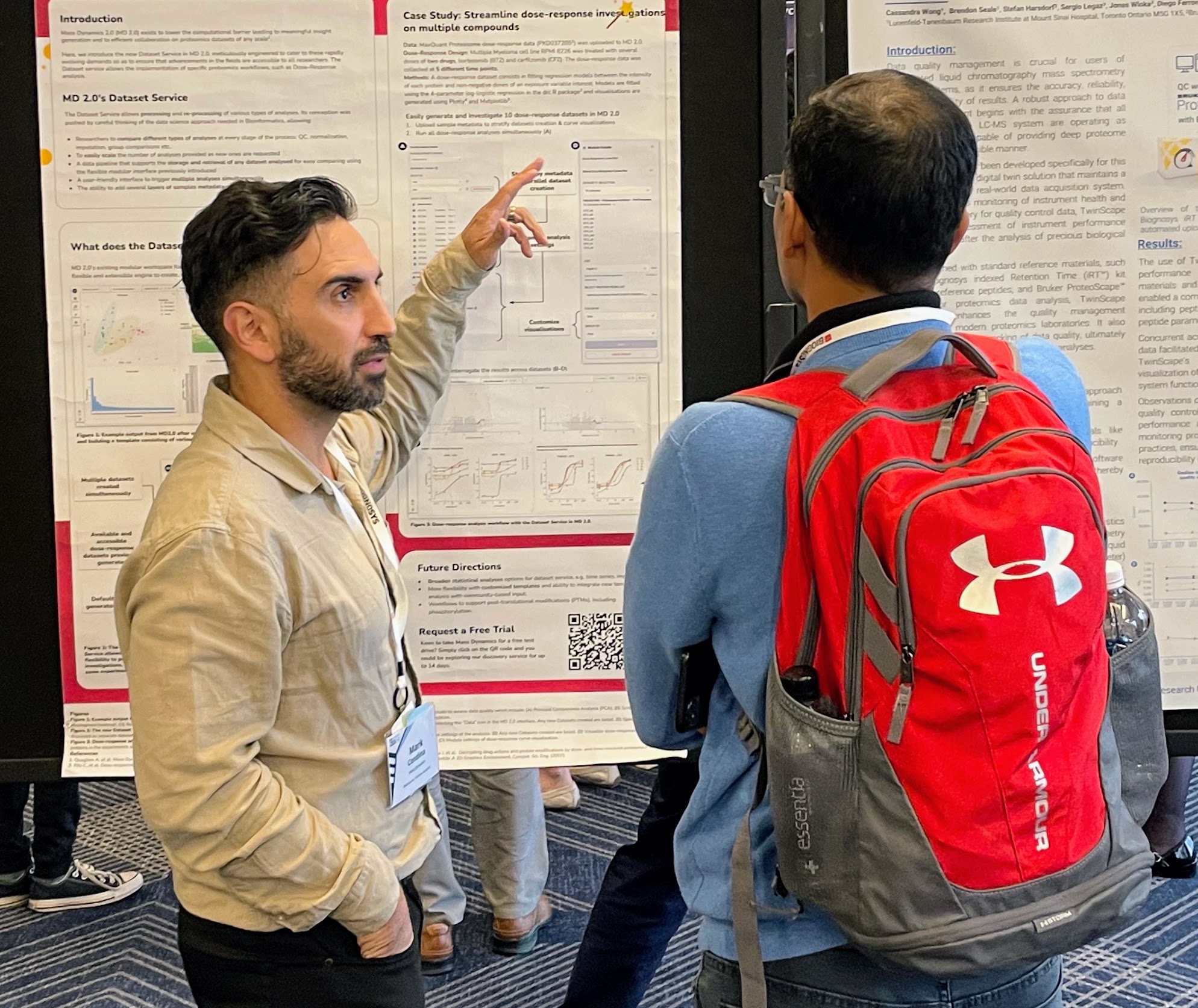 Dr Mark Condina presenting at a Mass Dynamics poster session